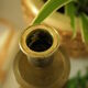 Pair of vintage engraved brass candle holders