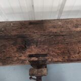 2m40 - Large old wooden workbench - vice - valet
