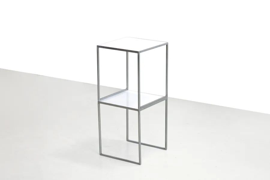 Table d'appoint danoise vintage en chrome et plexiglas