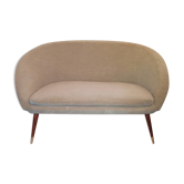 Canapé sofa coquillage rond 2 places gris