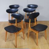 Series of 6 chairs Stella 60s model Ingrid