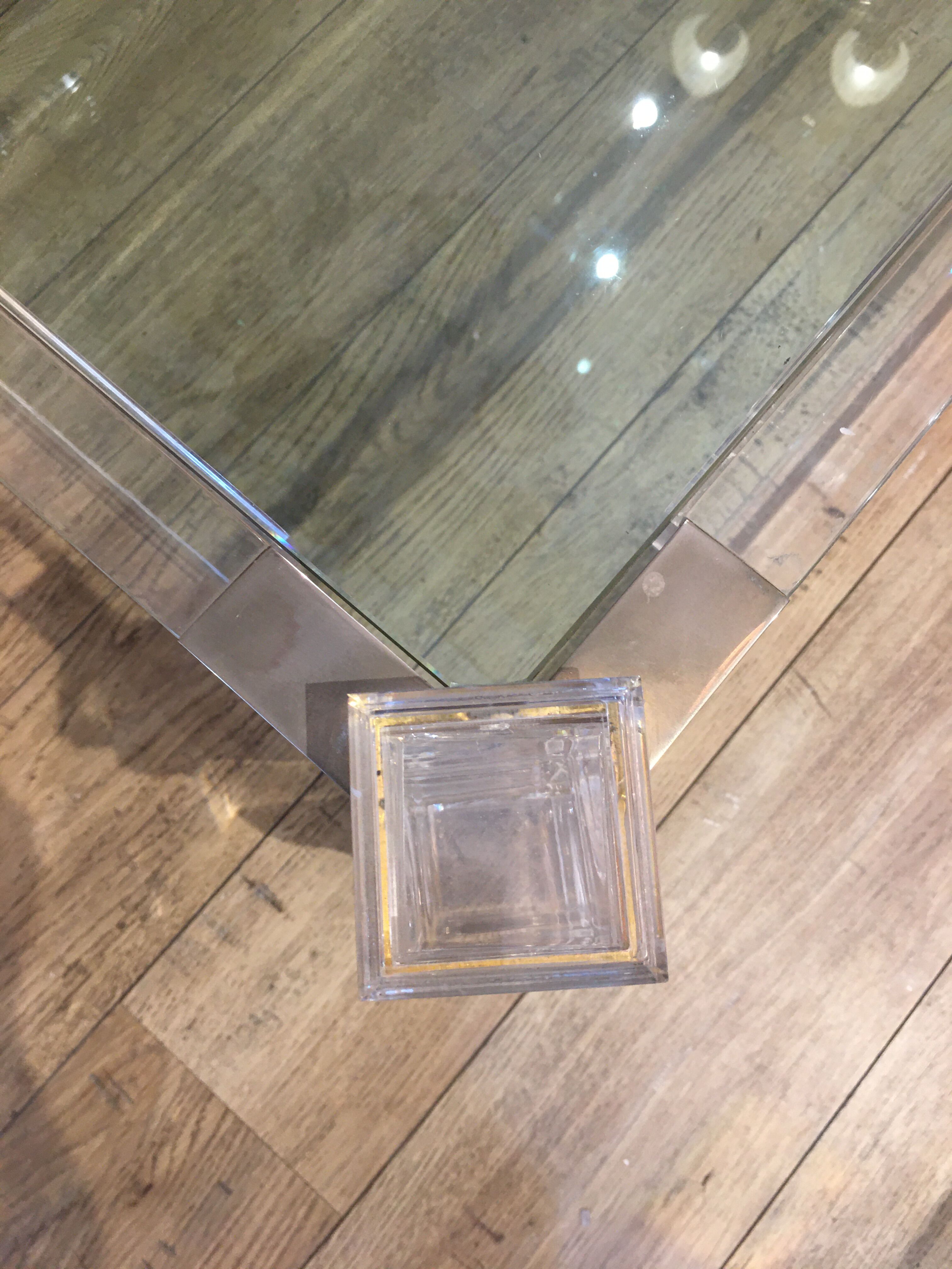 Glass and plexiglass coffee table