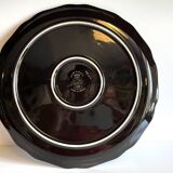 LONGWY earthenware dish with lilies signed L. VALENTI