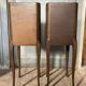 Wooden bedside table, vintage nightstand, side table.
