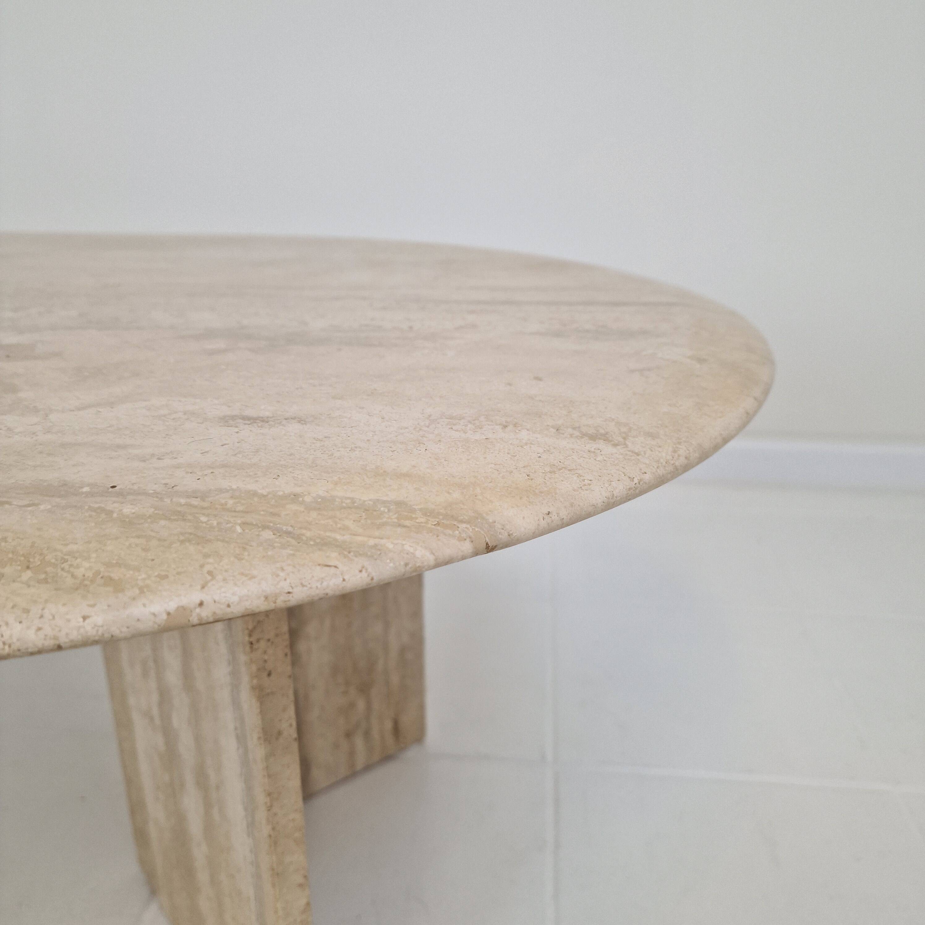 Travertine Coffee or Side Table, Italy 1980s