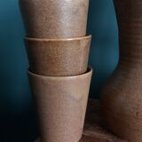 Cider or orangeade service Digoin, jug and stoneware glasses.