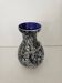 Vase en verre soufflé moucheté noir et blanc