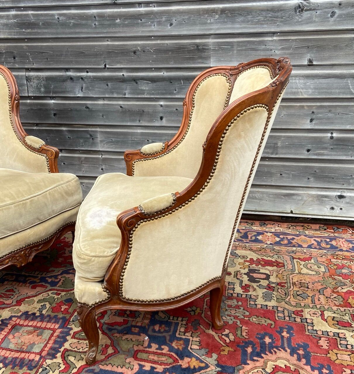 Pair Of Bergères Children Stamped In Walnut Period Louis XV