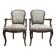 Paire de fauteuils de style Louis XV en chêne