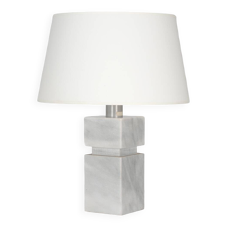 Solid Carrara marble lamp circa 1970