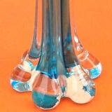 1970s Soliflore vase Transparent / turquoise glass
