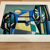 Lithograph signed "Albert Ferenz" Design 1950.
