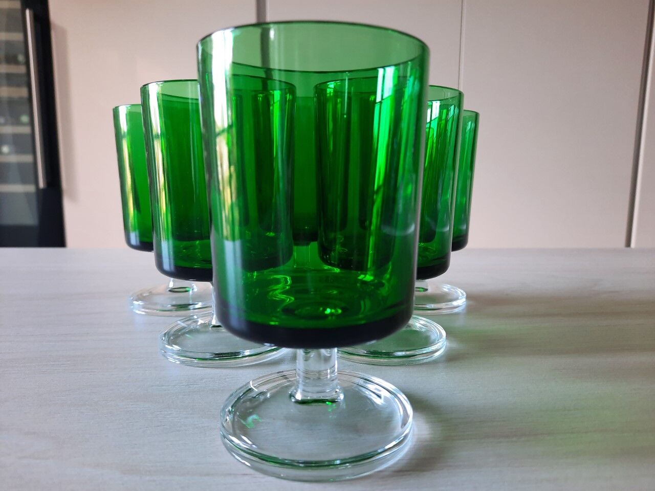 Set of 6 glasses 70s