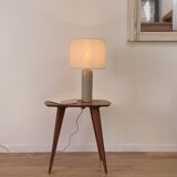 Stoneware and woven jute lamp