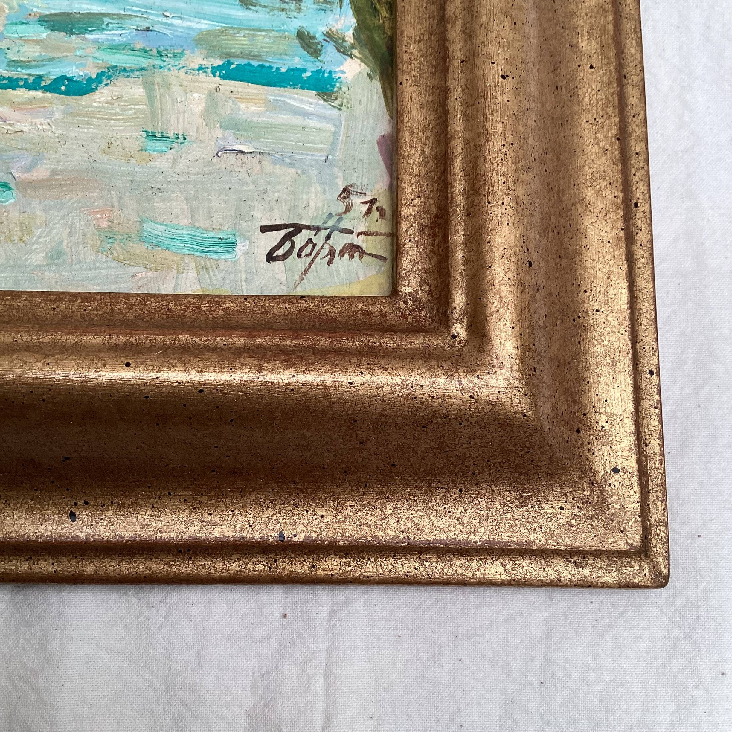 Signed painting Oil on cardboard dimensions: height -25cm- width -30cm-