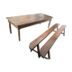 Farm table with two benches