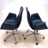 Set of 2 Kill International 6727 leather office chairs by Fabricius & Kastholm