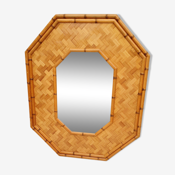 Miroir octogonal bambou vintage 73x89cm