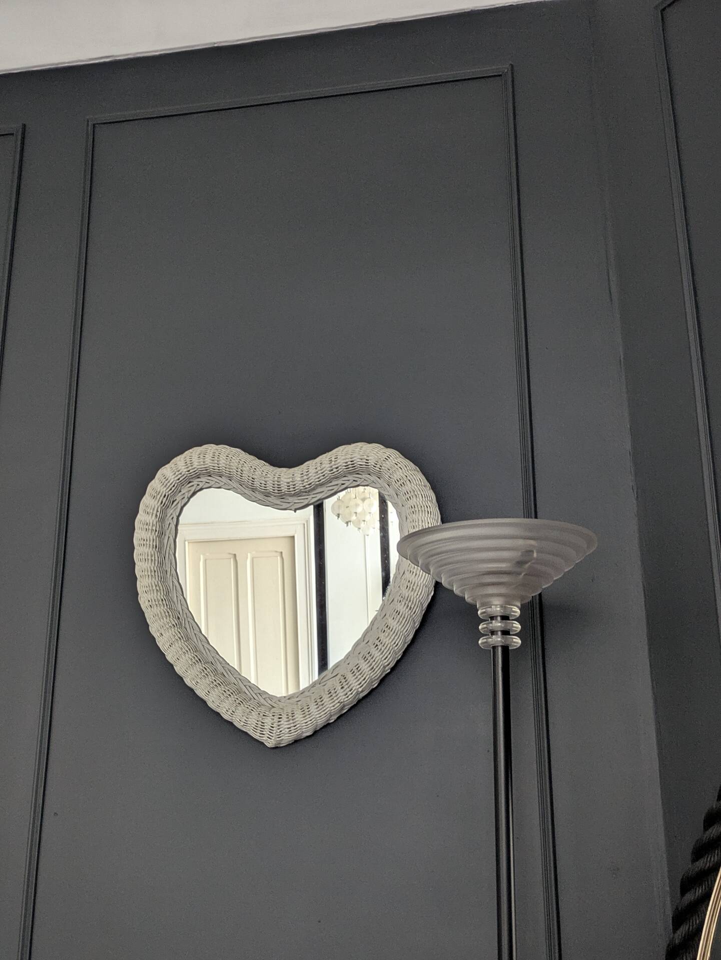 Vintage 80s rattan mirror