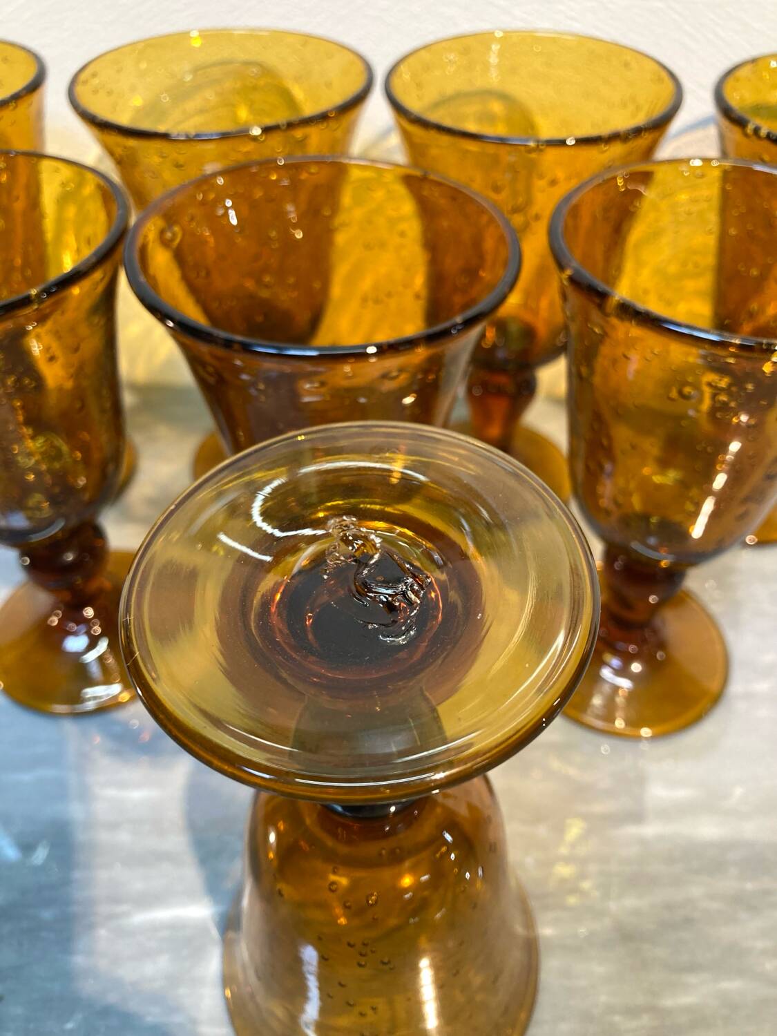 BIOT style stemmed glasses