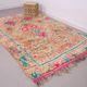Tapis marocain vintage en laine colorée