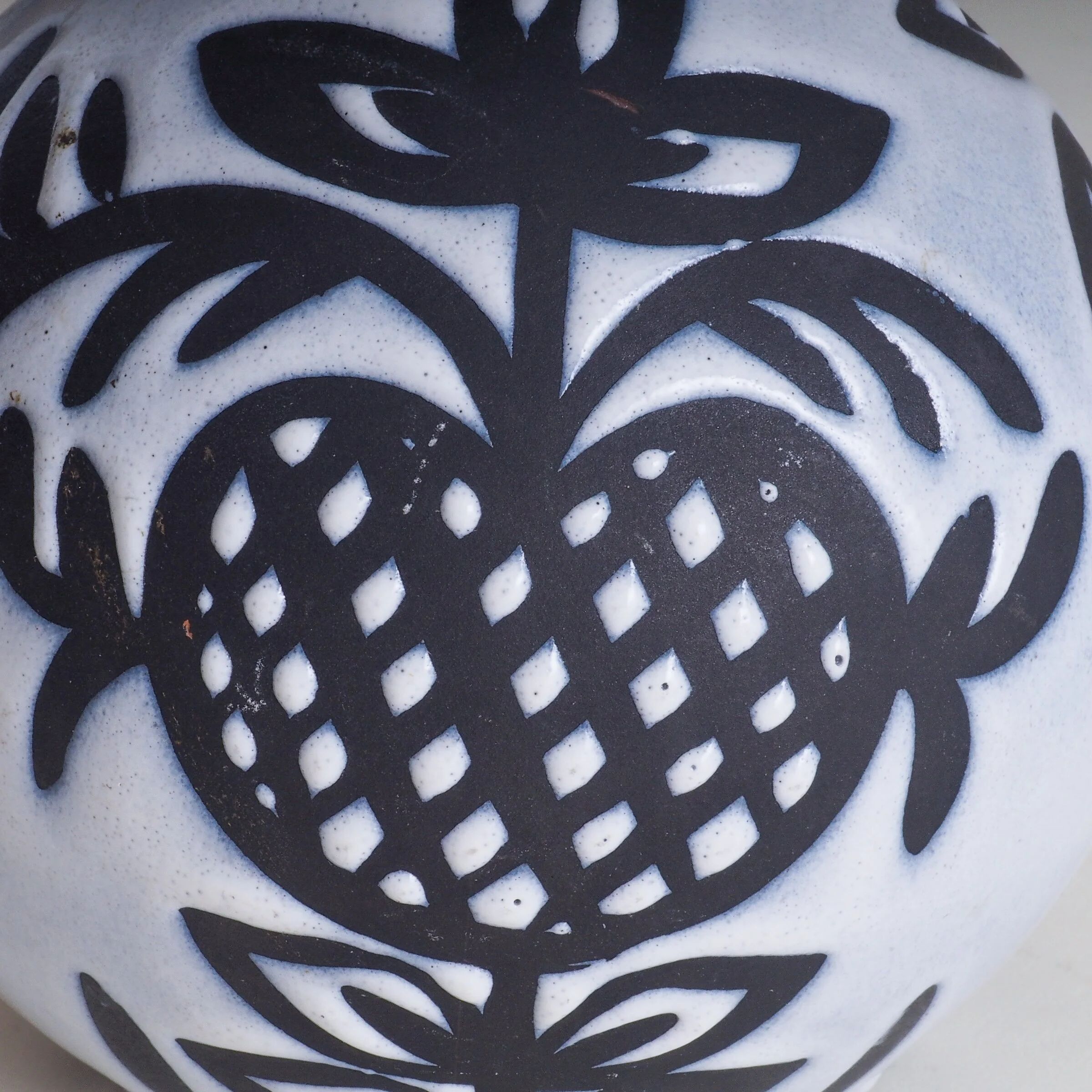 60s ceramic black & white jug