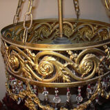 Vintage gilded cascading crystal chandelier