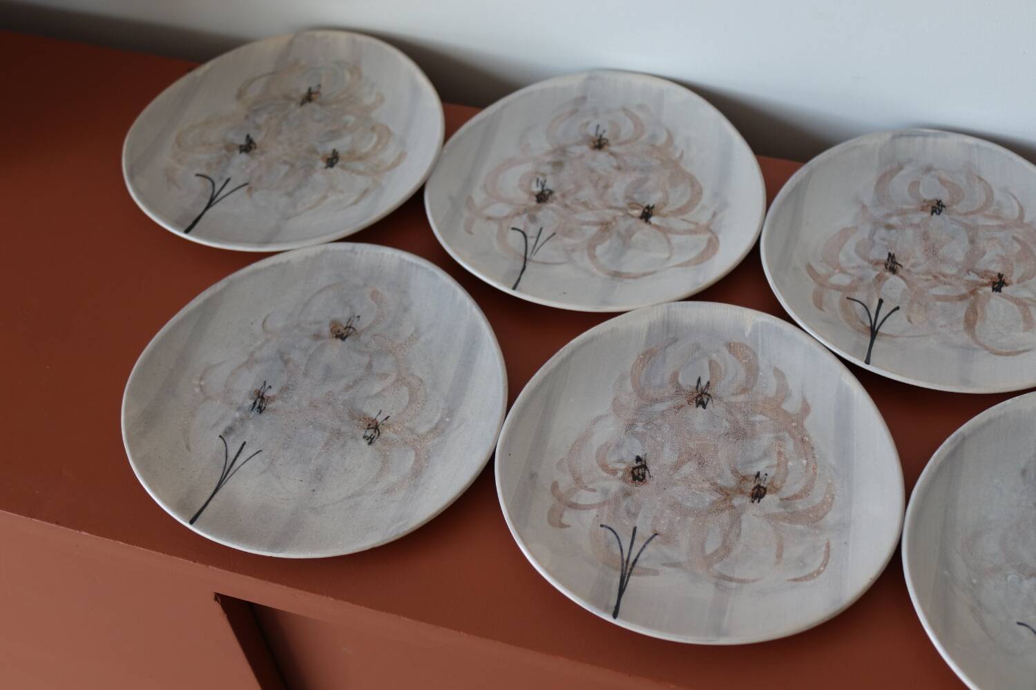 8 assiettes à dessert faïence de Pornic, France