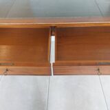 Wooden desk, leather top, extensions