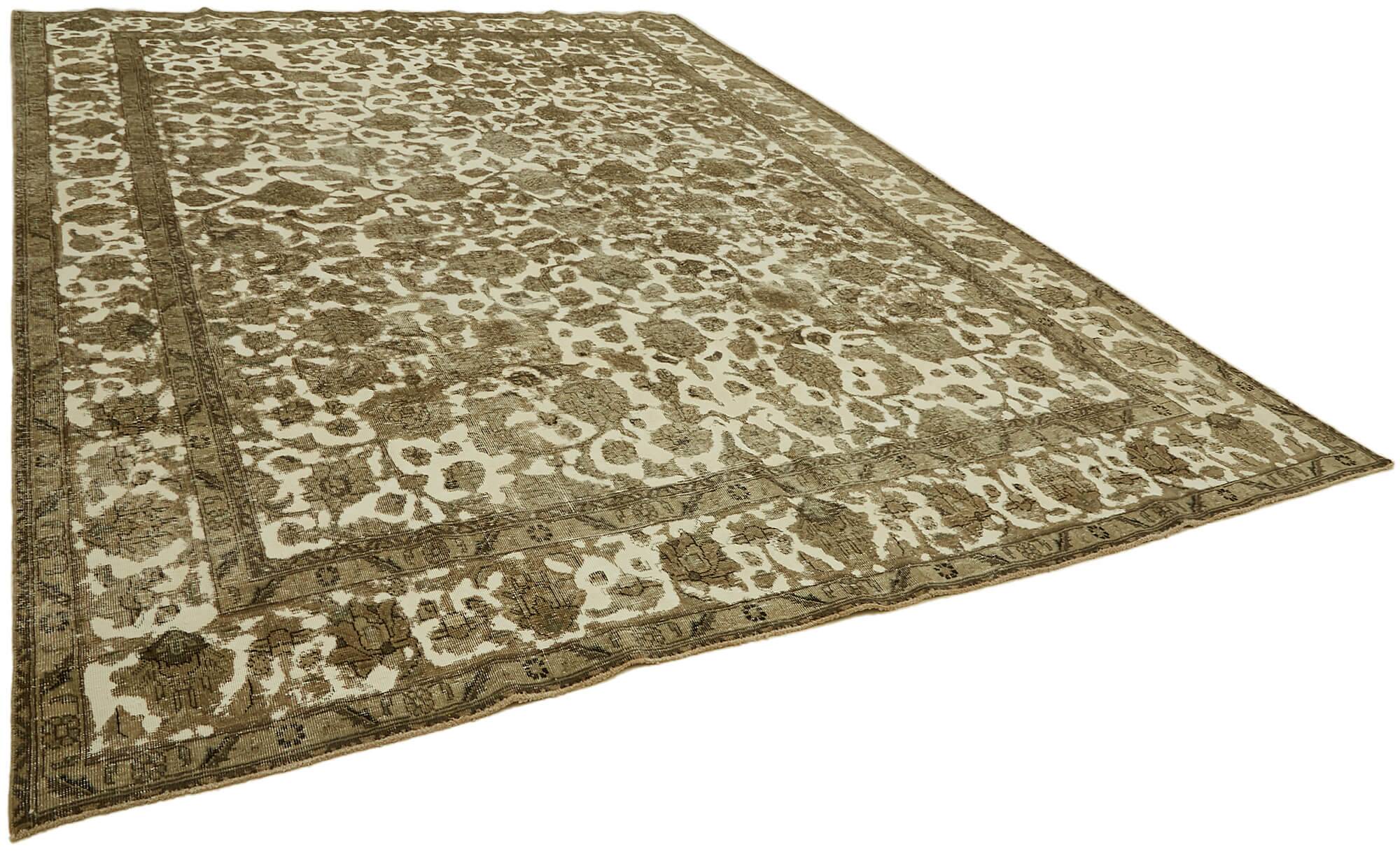 Hand-Knotted Persian Antique 1970s 298 cm x 398 cm Beige Wool Carpet