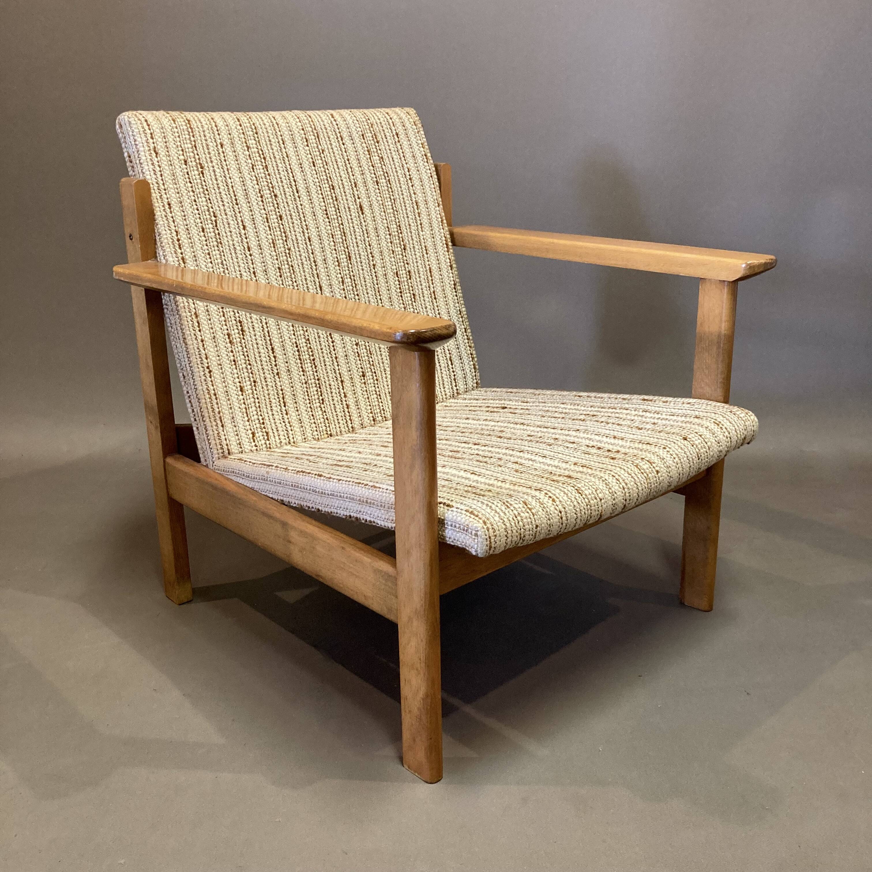 Scandinavian design wool armchair 1950.