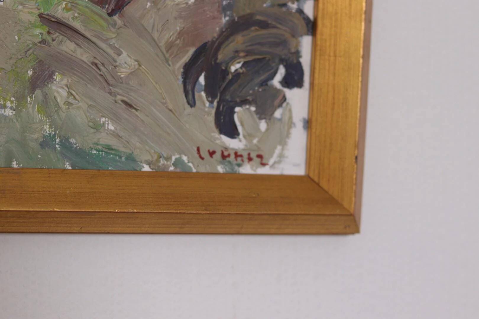 Mid Century Swedish Oil on Panel – “Abstract Woodland” by Bengt Crantz