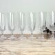 6 crystal champagne flutes from Cristal D'Arques, Louvre model.
