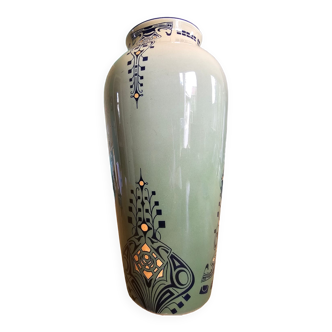 Faience vase of Lille Fives pale green