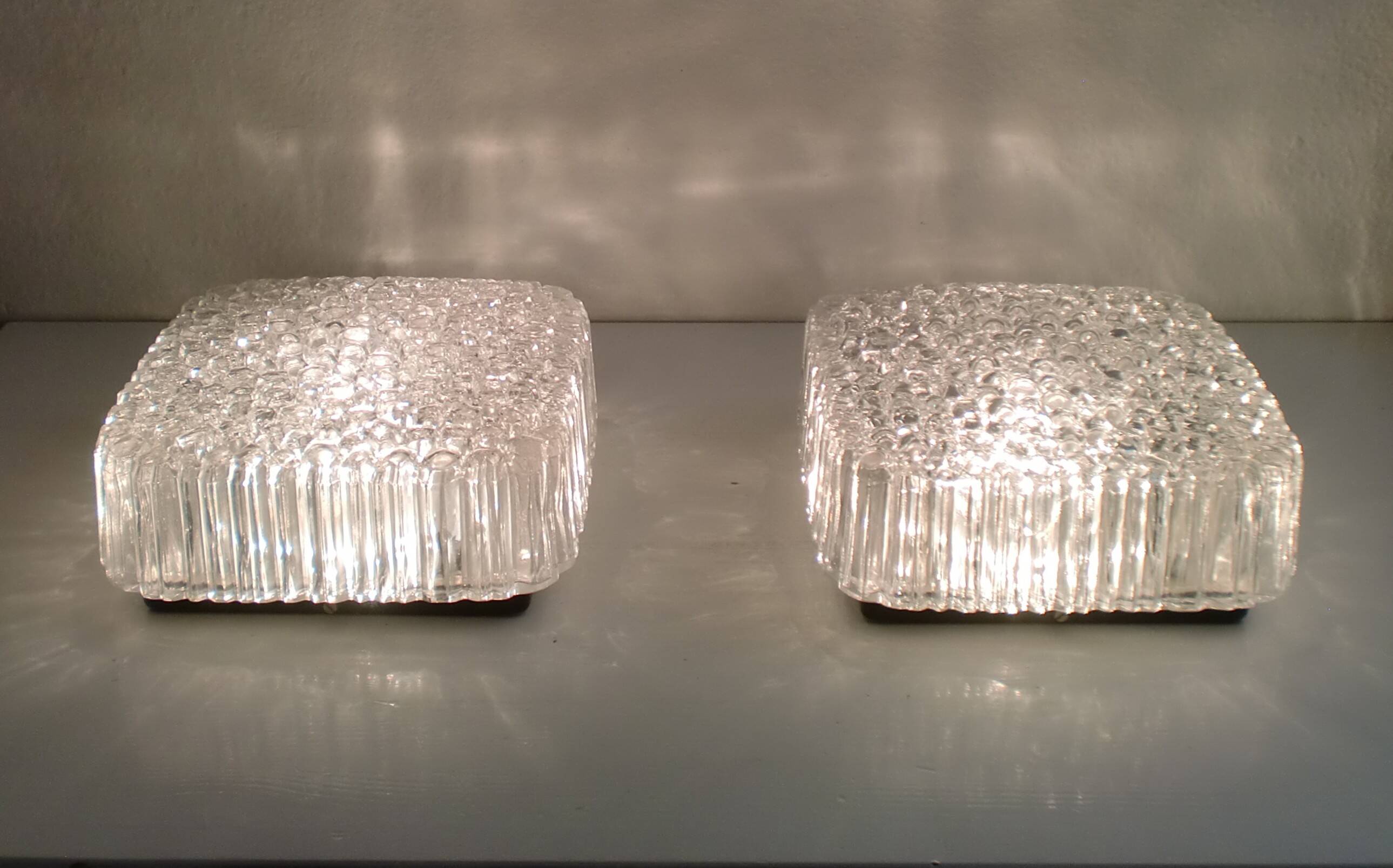 Glass Wall or Ceiling Lamp by Helena Tynell for Glashütte Limburg, 1960s