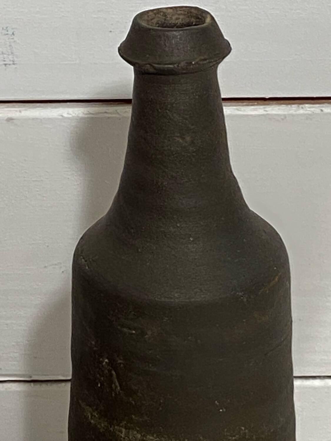 Set of two folk art ceramic bottles