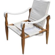 Fauteuil safari vintage 1960 Danemark avec toile design minimaliste