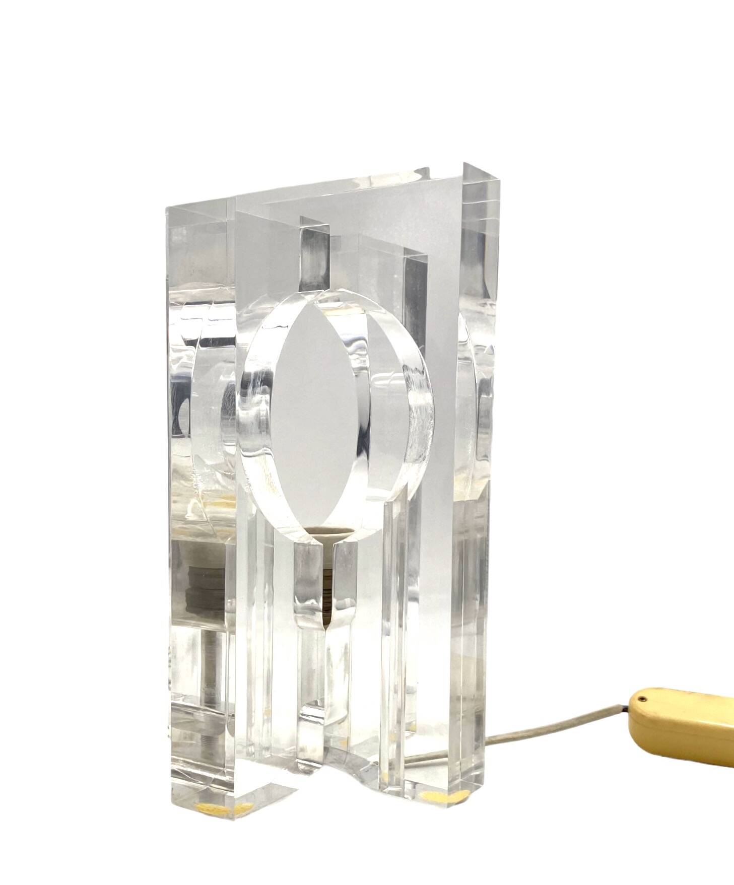 Sandro Petti, sculptural lucite table lamp, Maison Jansen France 1970s