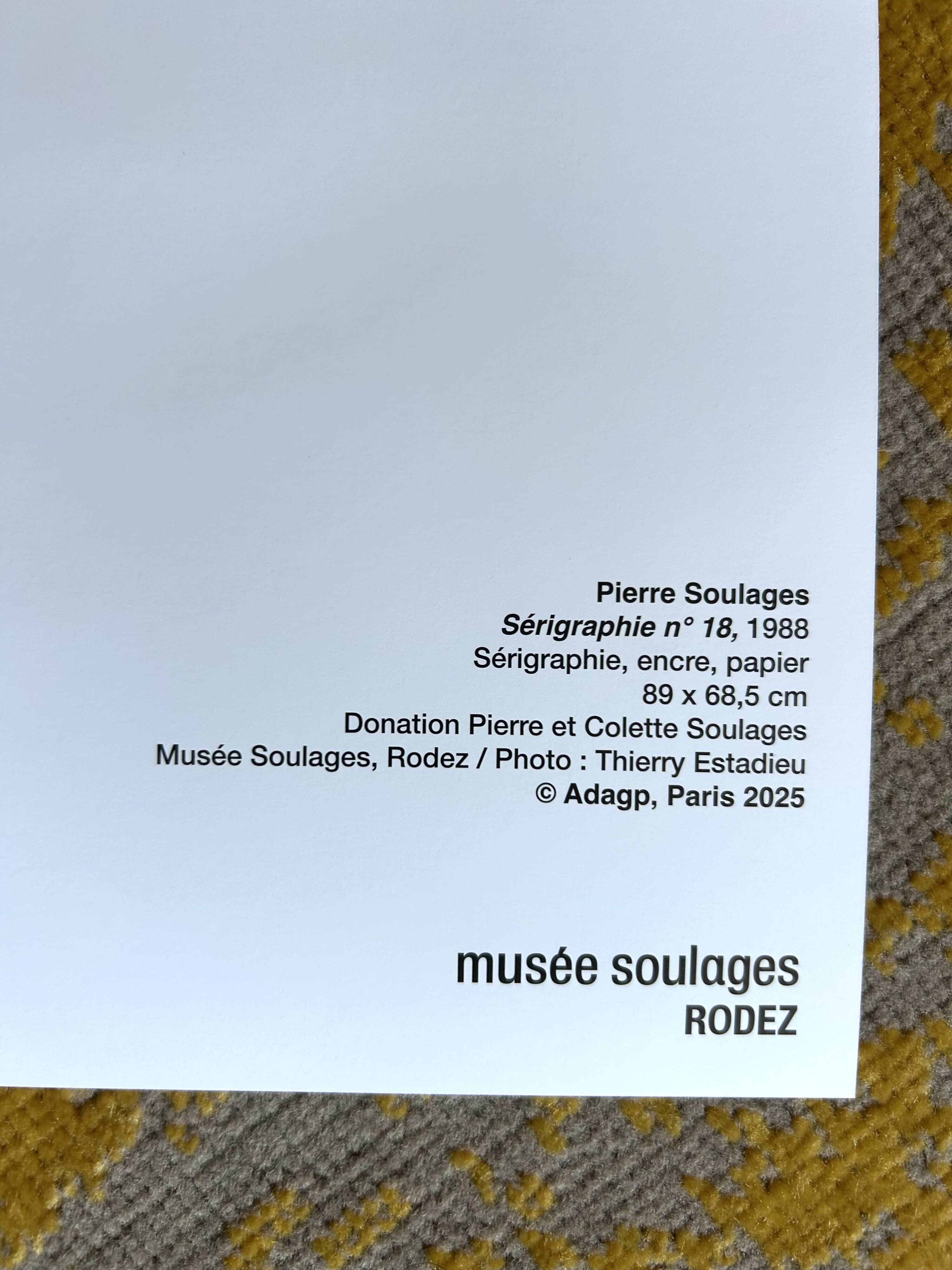 Pierre Soulages - Superb Poster after Screen Print 18 - 1988