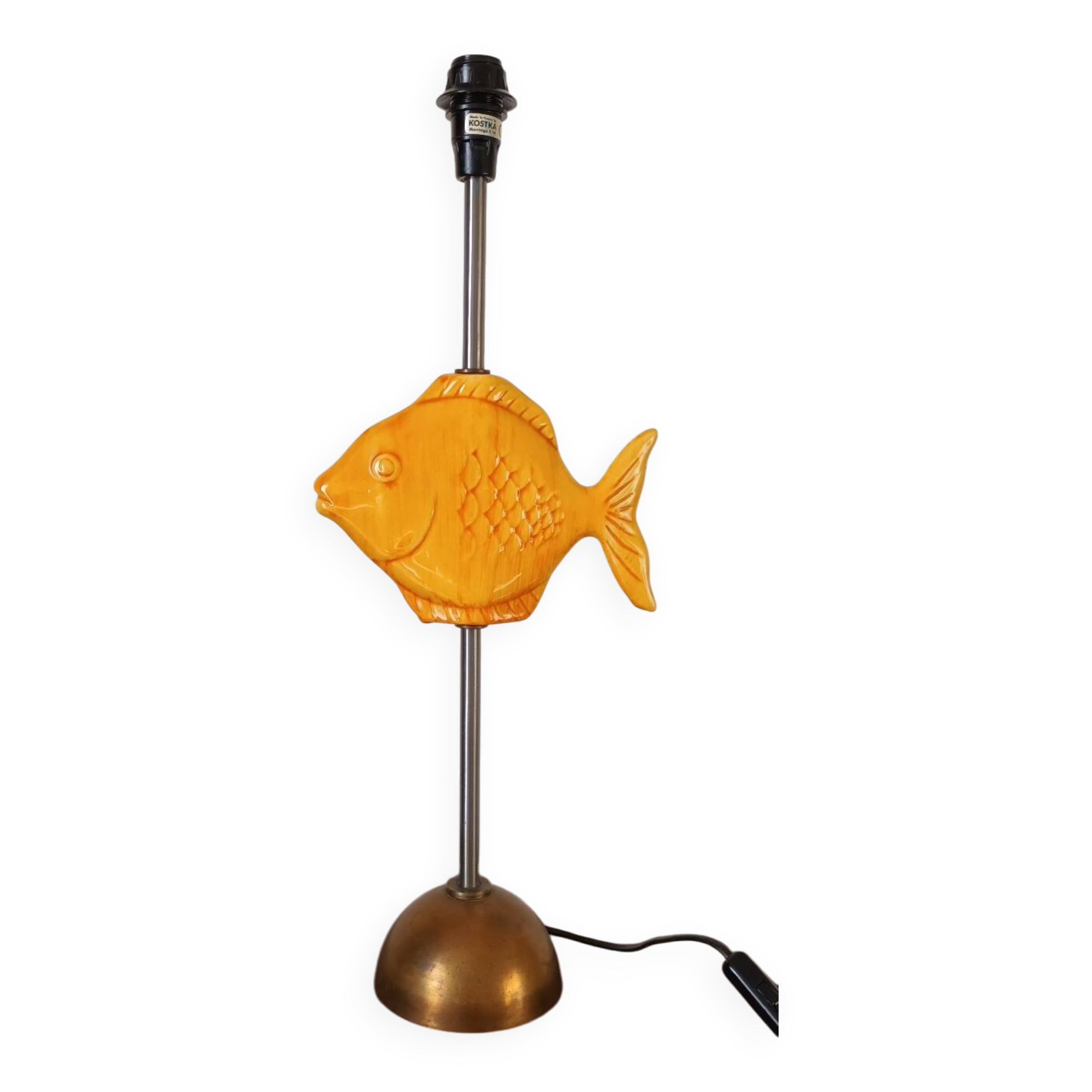 Vintage ceramic fish lamp base