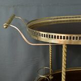 Brass Rolling Serving Cart - 1960