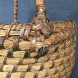 Woven straw handle basket