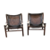 Leather Safari Armchairs, 1960s, Set of 2