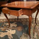 Desk game table and its solid blond cherry cap period EIGHTEENTH Louis XV