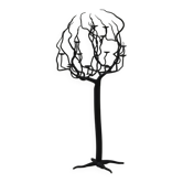 Support de bougie en forme d'arbre brutaliste noir "arbre de vie", années 1970.