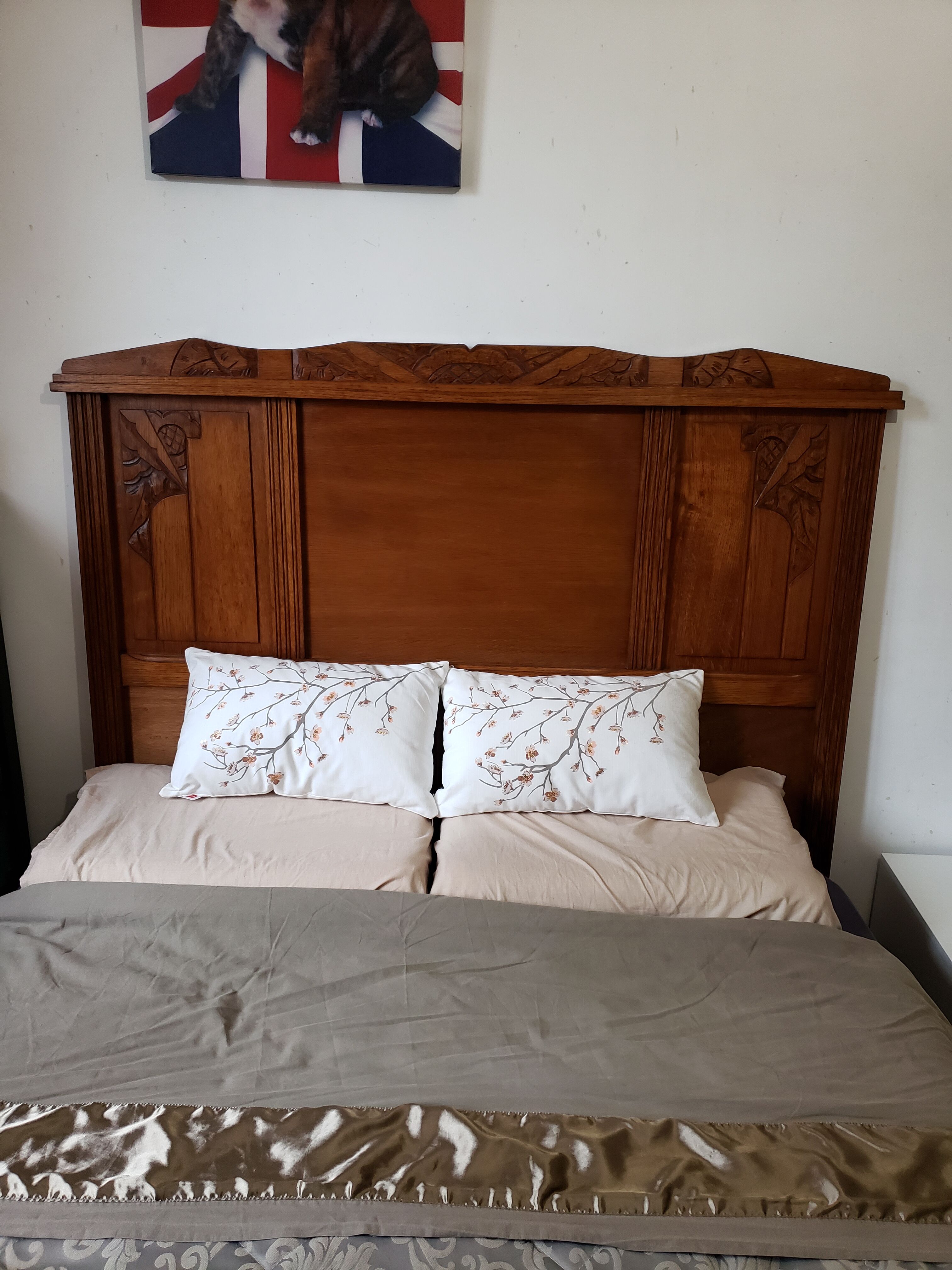Vintage 50s oak headboard