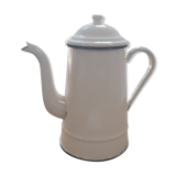 Cream metal teapot