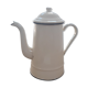 Cream metal teapot