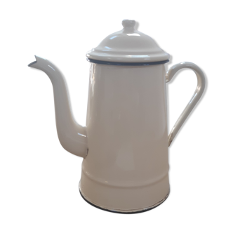 Cream metal teapot