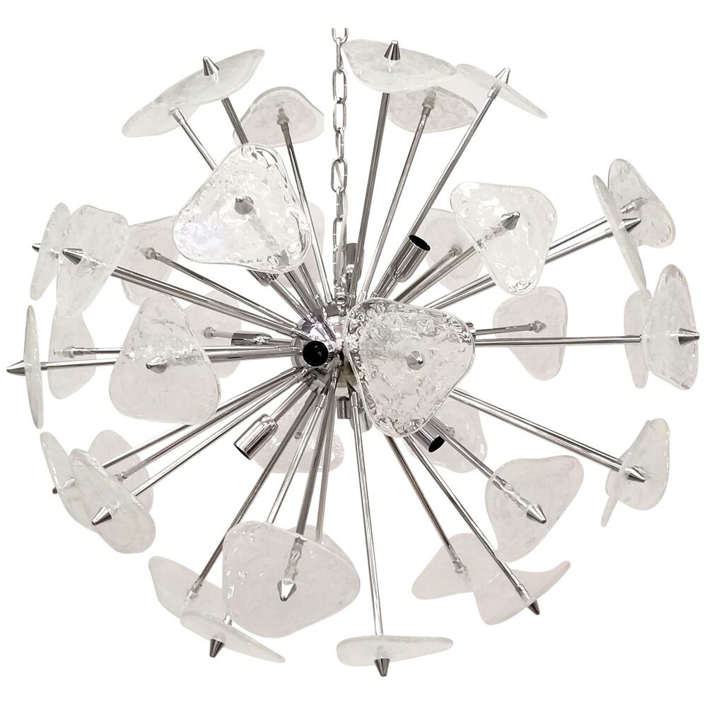 Transparent clover Murano glass sputnik chandelier